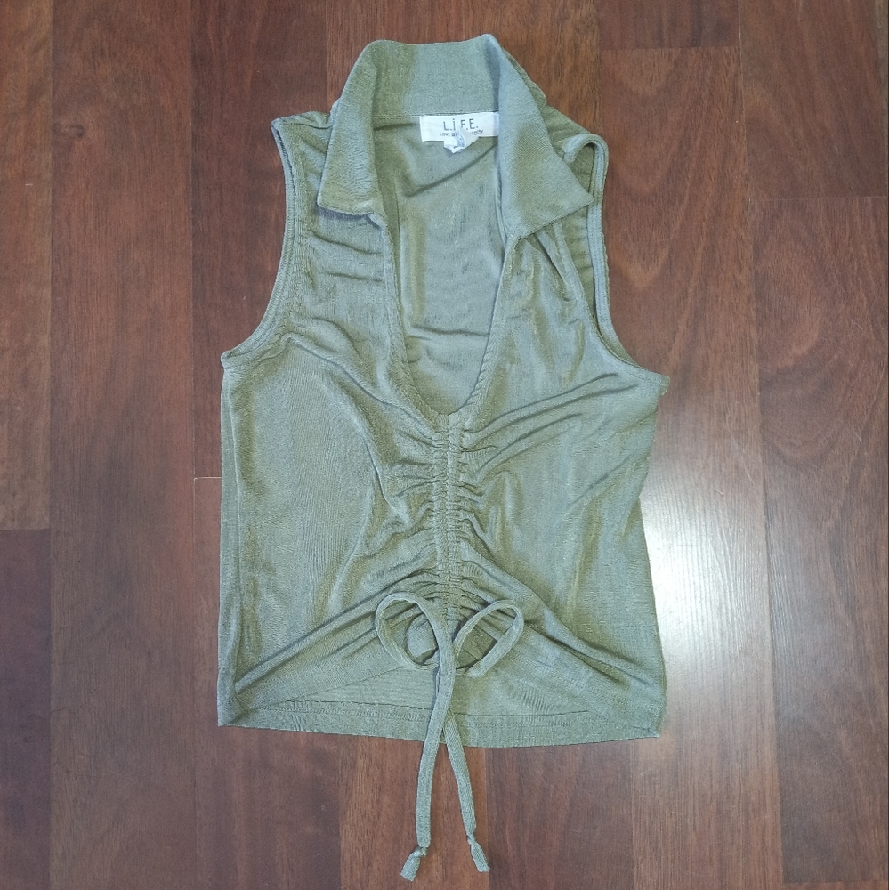 Light Green Shimmery Crop Top